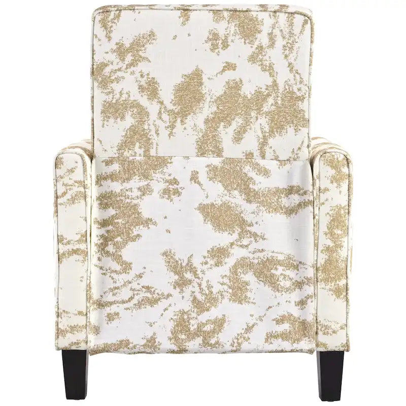 Fauteuil club inclinable fleuri – Beige clair et bleu