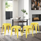 Tabouret de bar industriel en métal sans dossier, lot de 4 – 45,7 cm