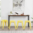Tabouret de bar industriel en métal sans dossier, lot de 4 – 45,7 cm