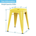 Tabouret de bar industriel en métal sans dossier, lot de 4 – 45,7 cm