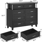 Commode à 8 tiroirs avec design en colonne et lumières LED