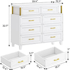 Commode à 8 tiroirs avec design en colonne et lumières LED