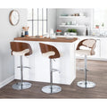 Tabouret de bar pivotant réglable avec assise en similicuir