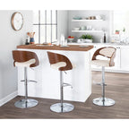 Tabouret de bar pivotant réglable avec assise en similicuir