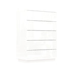 Commode de rangement brillante à 5 tiroirs avec plateau spacieux de 31,5 po à DEL