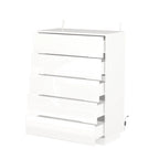 Commode de rangement brillante à 5 tiroirs avec plateau spacieux de 31,5 po à DEL