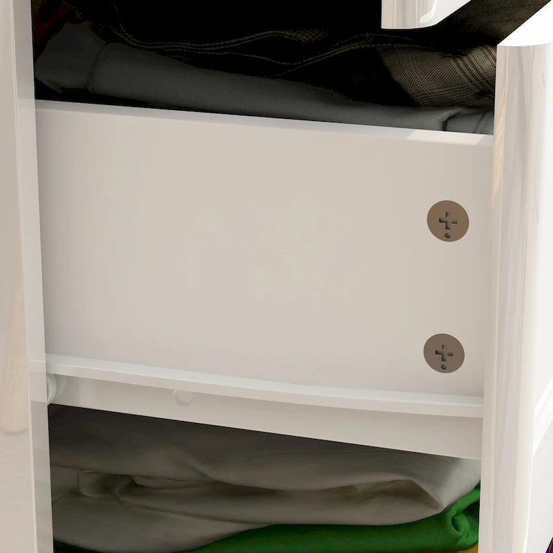 Commode de rangement brillante à 5 tiroirs avec plateau spacieux de 31,5 po à DEL