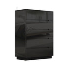 Commode de rangement brillante à 5 tiroirs avec plateau spacieux de 31,5 po à DEL