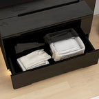 Commode de rangement brillante à 5 tiroirs avec plateau spacieux de 31,5 po à DEL