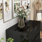 Commode de rangement brillante à 5 tiroirs avec plateau spacieux de 31,5 po à DEL