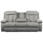 Canapé double inclinable contemporain gris avec tablette escamotable