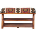 Banc de rangement en bois tapissé de Kilim fait main HERAT ORIENTAL - 30 L x 12,5 P x 16 H