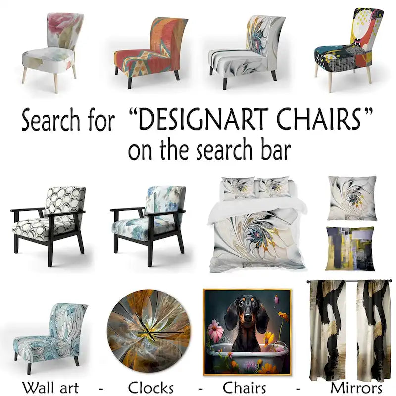 Fauteuil d'appoint géométrique capitonné Retro Abstract Drops XI