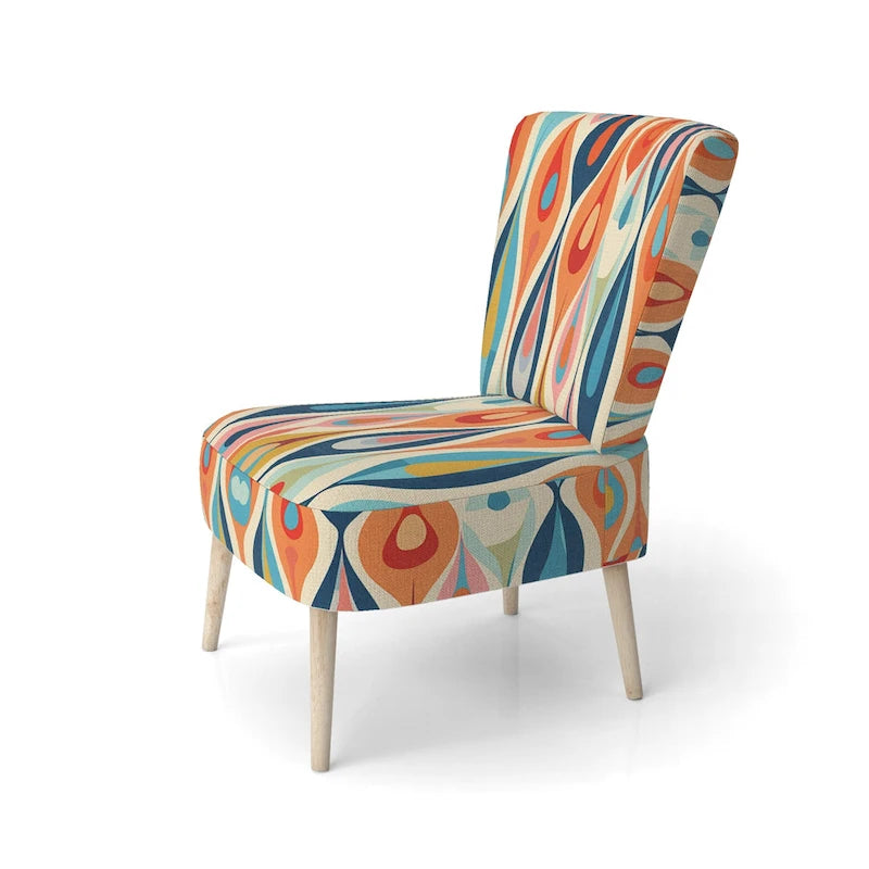 Fauteuil d'appoint géométrique capitonné Retro Abstract Drops XI