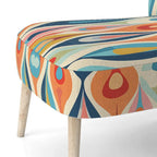 Fauteuil d'appoint géométrique capitonné Retro Abstract Drops XI