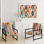 Fauteuil d'appoint géométrique capitonné Retro Abstract Drops XI