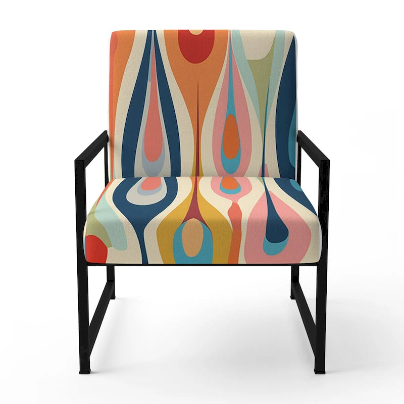 Fauteuil d'appoint géométrique capitonné Retro Abstract Drops XI