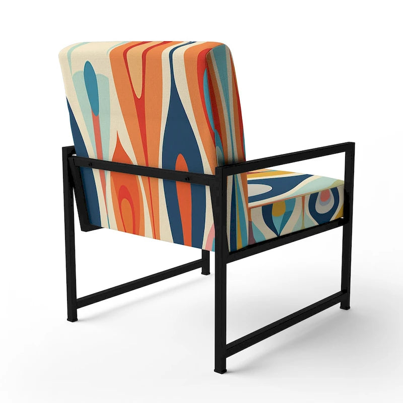 Fauteuil d'appoint géométrique capitonné Retro Abstract Drops XI