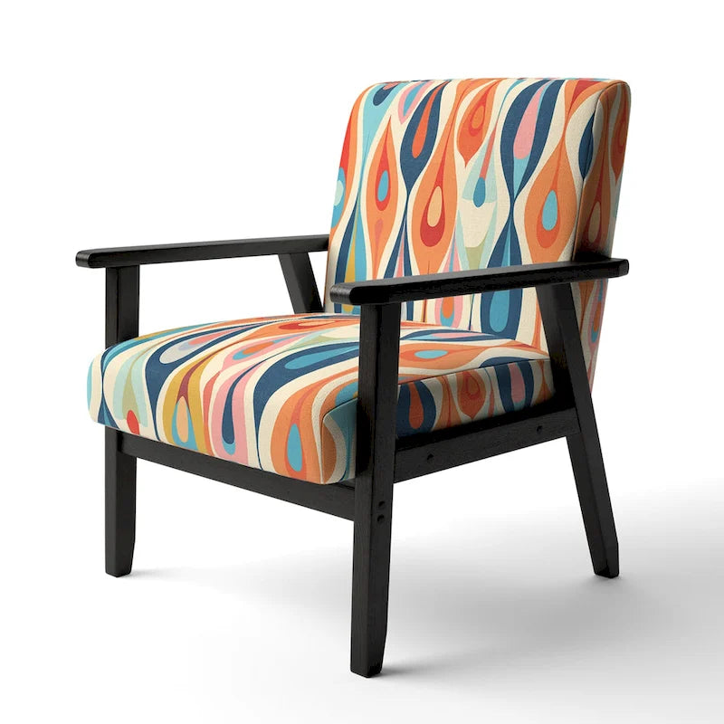Fauteuil d'appoint géométrique capitonné Retro Abstract Drops XI