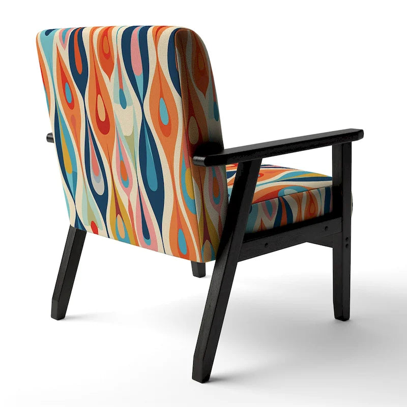 Fauteuil d'appoint géométrique capitonné Retro Abstract Drops XI