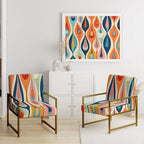 Fauteuil d'appoint géométrique capitonné Retro Abstract Drops XI