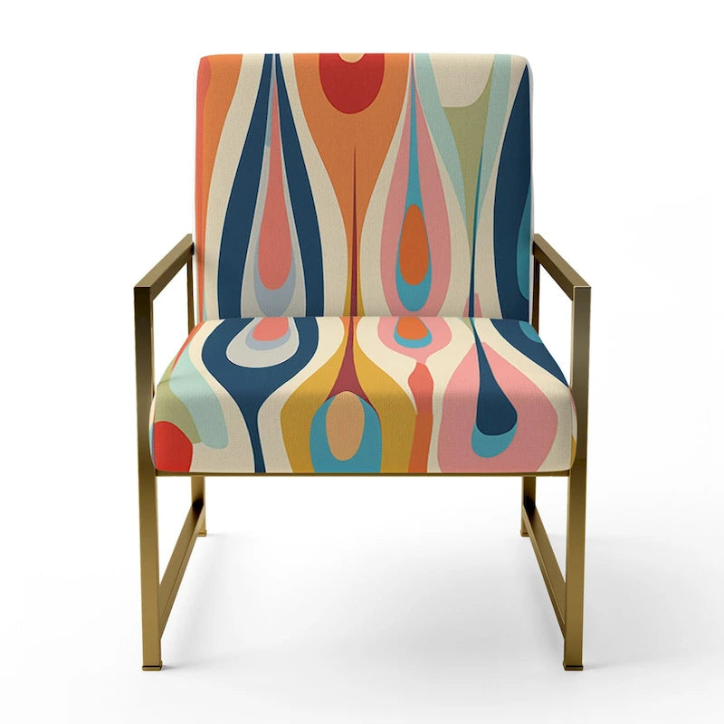 Fauteuil d'appoint géométrique capitonné Retro Abstract Drops XI