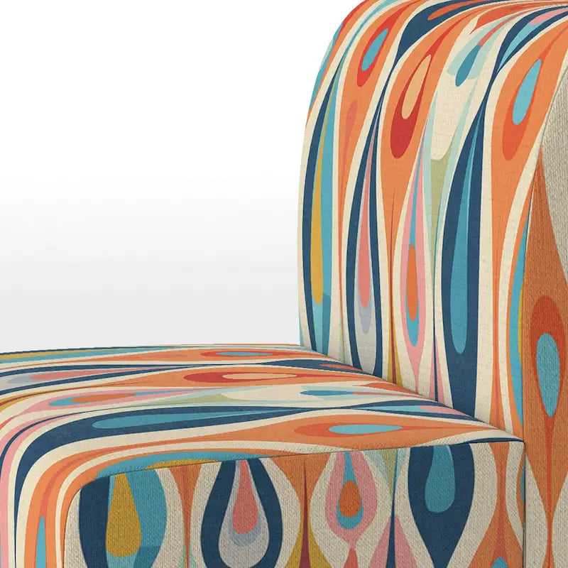 Fauteuil d'appoint géométrique capitonné Retro Abstract Drops XI