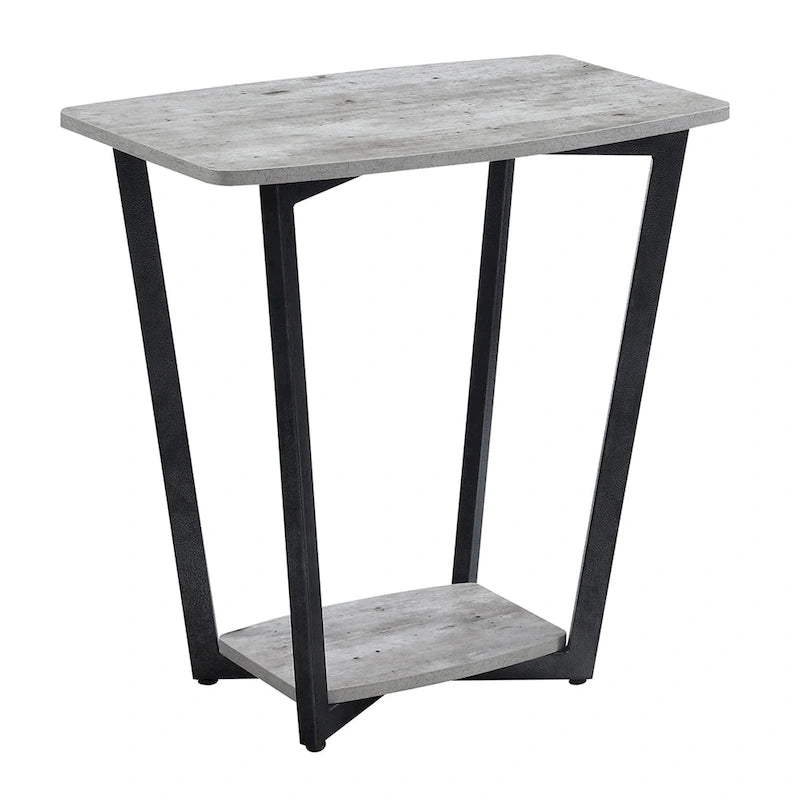 Table d'appoint industrielle avec étagère inférieure
