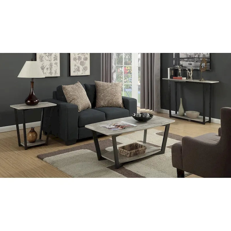 Table d'appoint industrielle avec étagère inférieure
