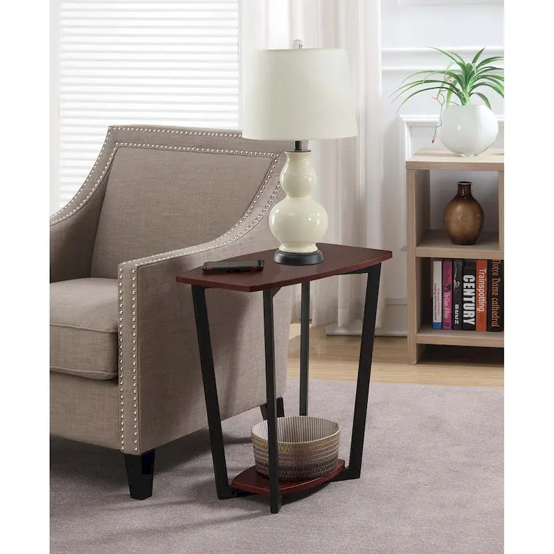 Table d'appoint industrielle avec étagère inférieure