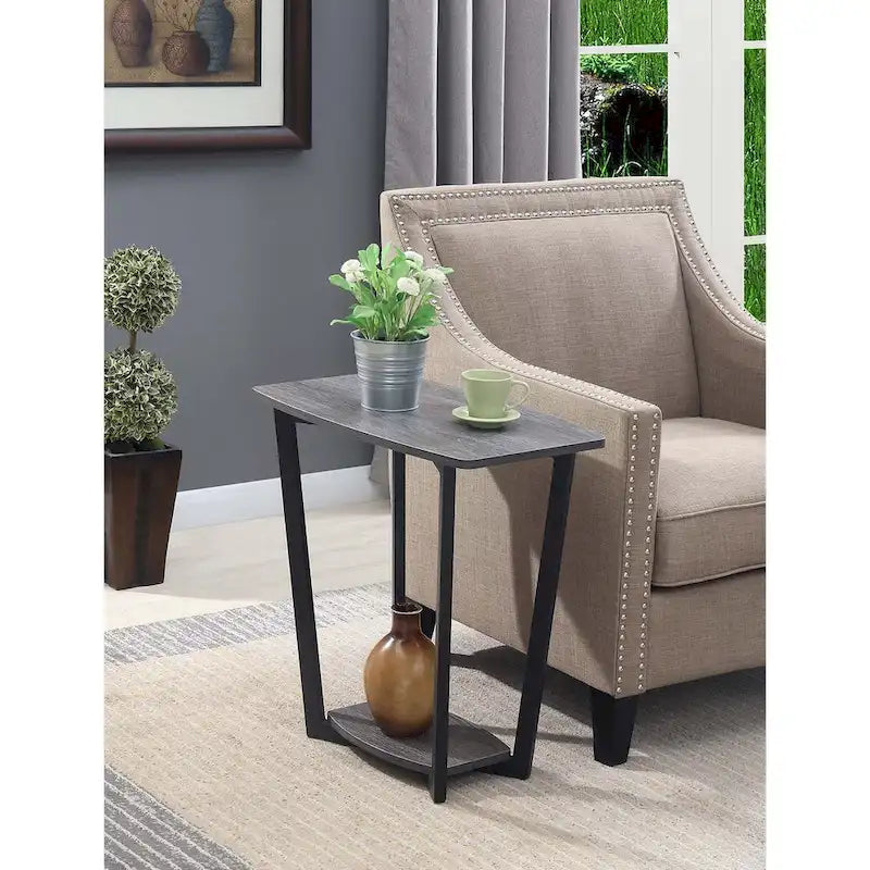 Table d'appoint industrielle avec étagère inférieure