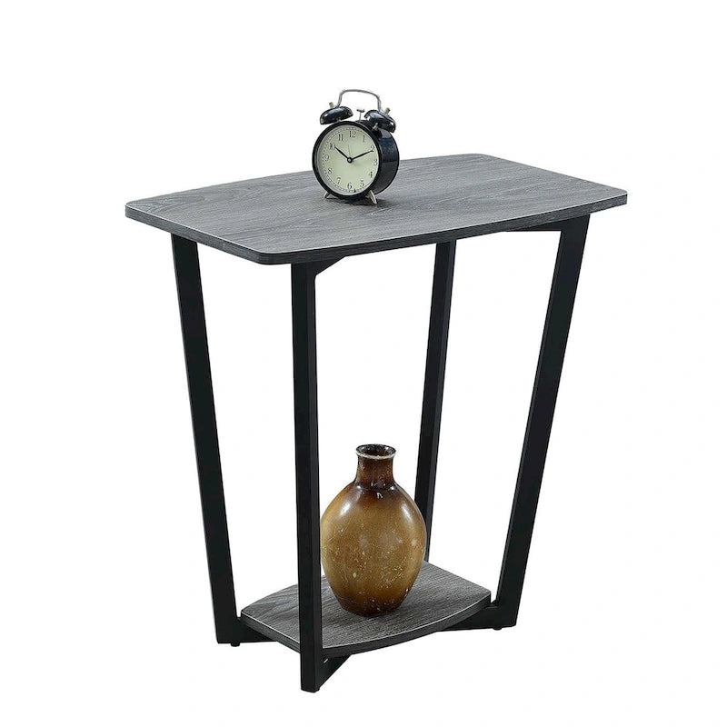 Table d'appoint industrielle avec étagère inférieure