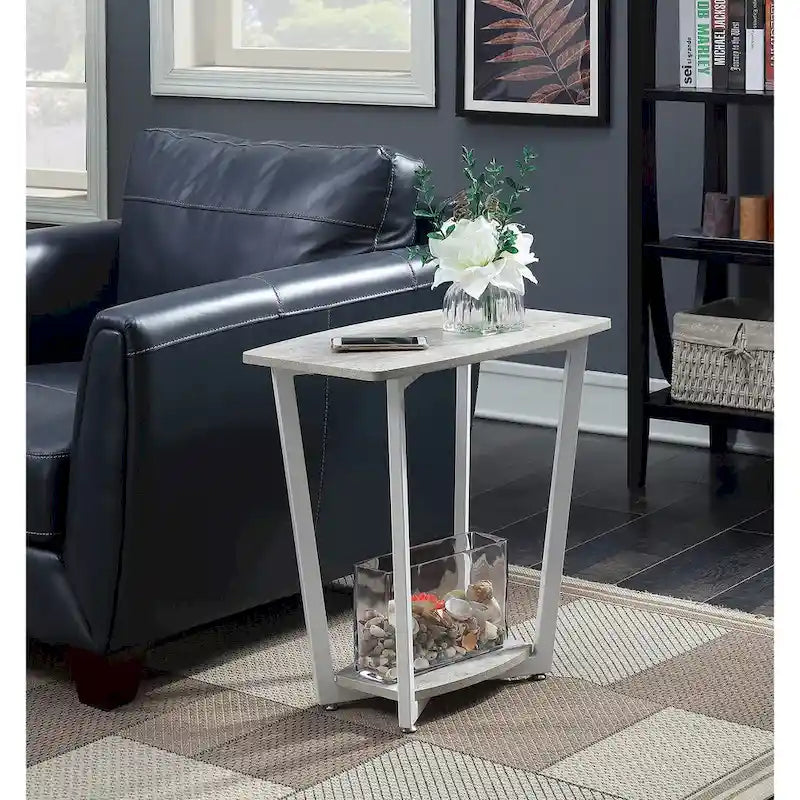 Table d'appoint industrielle avec étagère inférieure