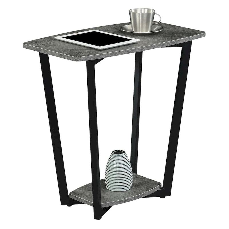 Table d'appoint industrielle avec étagère inférieure