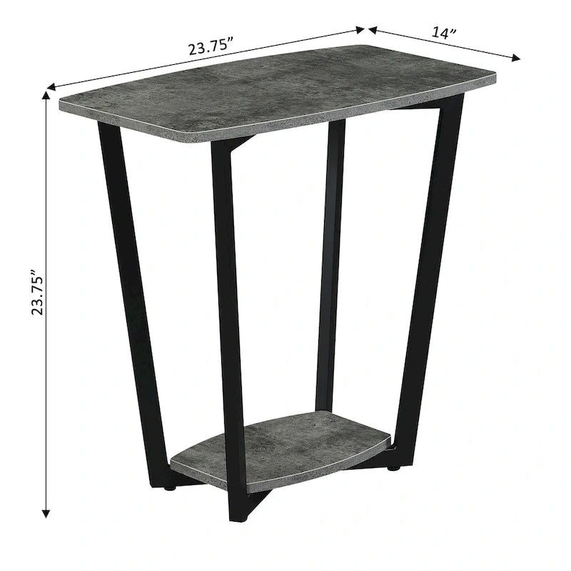 Table d'appoint industrielle avec étagère inférieure