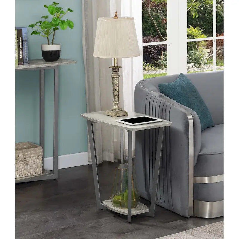 Table d'appoint industrielle avec étagère inférieure