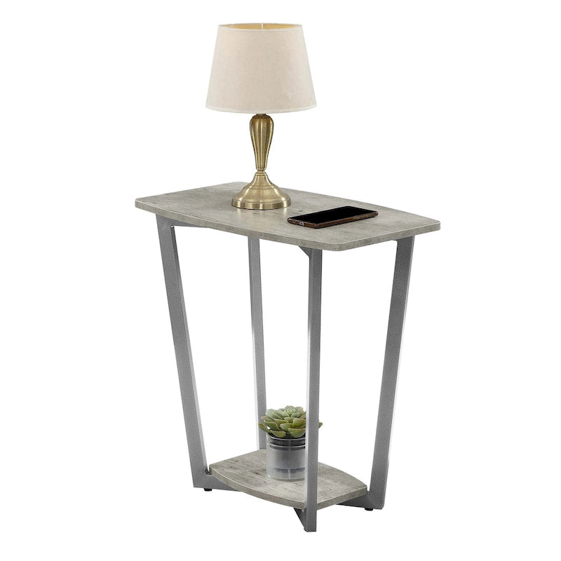 Table d'appoint industrielle avec étagère inférieure