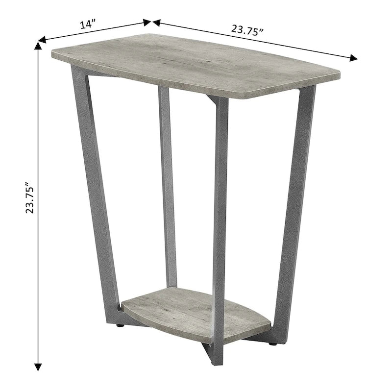 Table d'appoint industrielle avec étagère inférieure