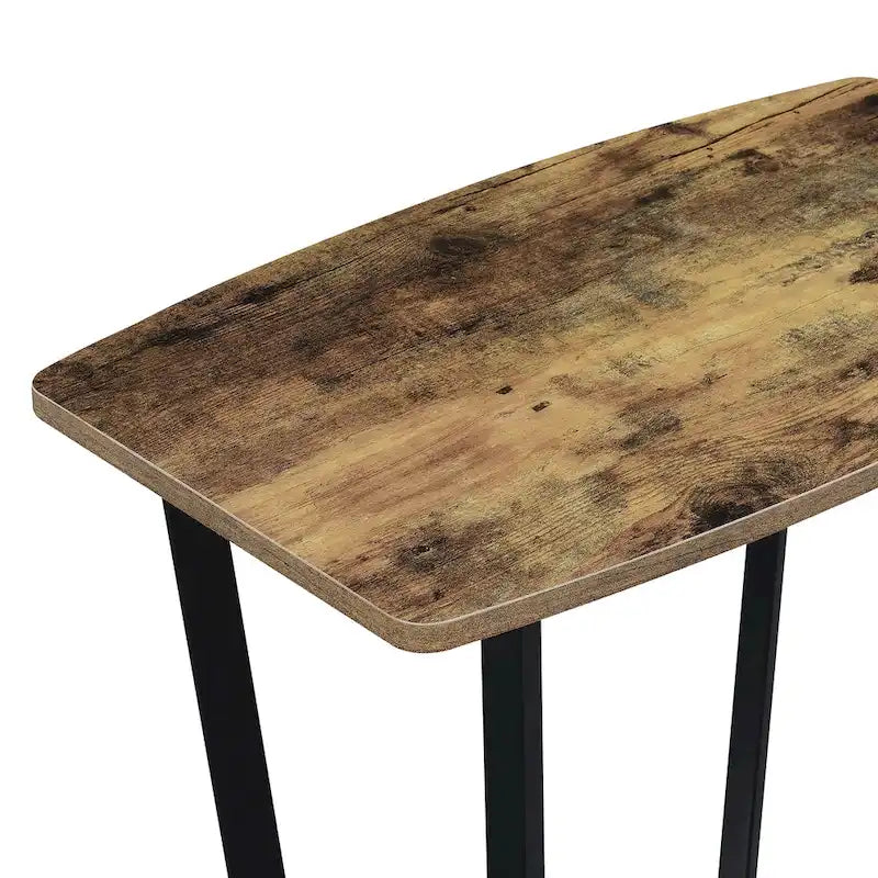 Table d'appoint industrielle avec étagère inférieure