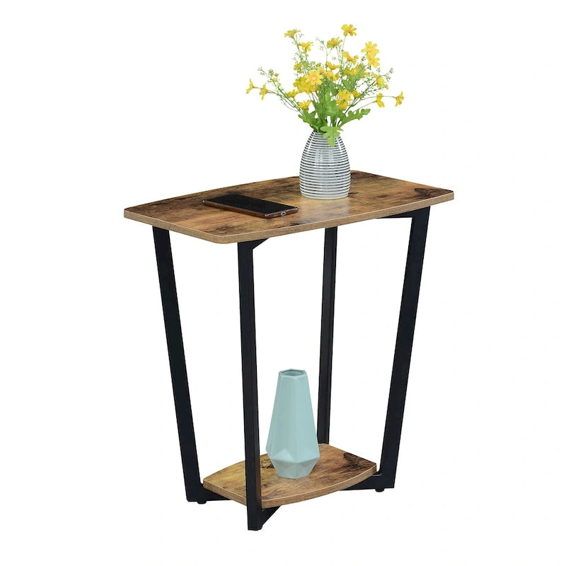 Table d'appoint industrielle avec étagère inférieure