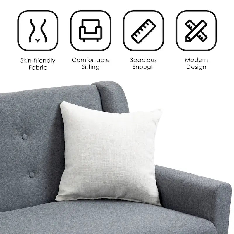 Canapé Loveseat Moderne Capitonnée – Revêtement en Lin