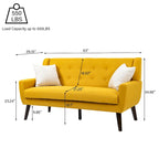 Canapé Loveseat Moderne Capitonnée – Revêtement en Lin