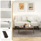 Canapé Loveseat Moderne Capitonnée – Revêtement en Lin
