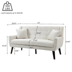 Canapé Loveseat Moderne Capitonnée – Revêtement en Lin