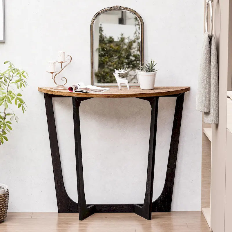 Table d'appoint rustique de ferme avec étagère inférieure, style campagnard français