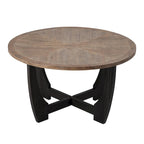 Table d'appoint rustique de ferme avec étagère inférieure, style campagnard français