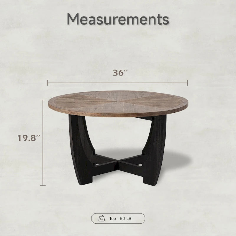 Table d'appoint rustique de ferme avec étagère inférieure, style campagnard français