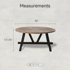 Table d'appoint rustique de ferme avec étagère inférieure, style campagnard français
