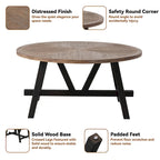 Table d'appoint rustique de ferme avec étagère inférieure, style campagnard français