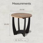 Table d'appoint rustique de ferme avec étagère inférieure, style campagnard français
